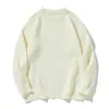 Suéter Pesado de Punto Vintage Estilo Americano de Alta Gama para Hombre 2026, Cuello Redondo Holgado Casual de Marca Moderna para Jóvenes Hombres