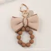 Nuevo Colgante Llavero de Coche con Forma de Lazo Cadena Creativa de Cuentas de Colores Accesorio Hebilla Metálica con Forma de Corazón Decoración de Bolso