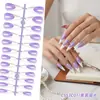 Extensões de Unha Brancas Pontiagudas Longas Estilo Francês, Color Sólida, Press-On, 24 Peças, Tamanhos Variados, Formato de Tira, Atacado