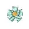 Accesorio para el Cabello con Lazo de Tela a Cuadros Estilo Coreano Flor de Cinco Pétalos Broche Accesorio Decoración para Bolsos Accesorios Venta al por Mayor