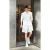 Nuevo Producto de Verano, Diseño Simple de Alta Gama, Conjunto de Camisa de Manga Larga de Color Sólido Casual Holgado para Hombre y Shorts