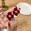 Brincos de Flor de Pelúcia Outono e Inverno para Mulheres, Modernos e Versáteis, Estilosos e Únicos, Brincos de Tarraxa Aveludados Atacado