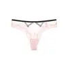 Europa y Estados Unidos melocotón caliente cadera hueca sexy lencería para mujer encaje puro transparente tanga calzones negros