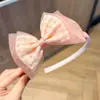 Diadema Infantil de Princesa Doble Capa Cuadros con Lazo Nuevo Estilo Linda Pinza para el Cabello Antideslizante para Niñas