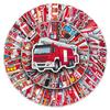 100 piezas de pegatinas de camión de bomberos para vehículos creativas impermeables DIY dibujos animados pegatinas para libro de mano material de tarjeta goo decoración