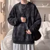 Sudadera de peso pesado para otoño, sudadera con cuello redondo juvenil moderna estilo americano para hombre, de manga larga, corte holgado, estilo tie-dye casual, adecuada para usar en capas