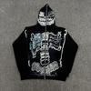 Moletom com Capuz Travis Scott Cactus Jack Edição Limitada Caveira Esqueleto TS Cardigan Revestido de Lã Casaco Inverno