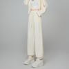 Calça de Moletom Feminina Off-White Estilo Americano Primavera e Outono 2025 Nova Slim-Fit Jogger Casual Reta Solta com Forro de Lã