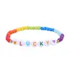 Pulseira de letras estilo boêmio, venda quente transfronteiriça, energia positiva, contas de arroz, pulseira infantil, 12 decorações, atacado