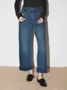 [Shengdu] Jeans Rectos de Cintura Alta Novedad Otoño 26 para Mujer, Pantalones Cortos de Diseño Wide-Leg Retro de Principios de Otoño