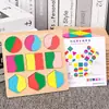 Rompecabezas geométrico con forma de corazón para educación temprana, rompecabezas de formas, colores y gráficos, bloques de construcción educativos para niños, juguetes de jardín de infantes