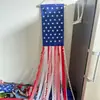 Nuevo Señal de Puerta con Bandera del Día de la Independencia Decoración Fiesta Pared Tiras de Tela Roja y Blanca Guirnalda de Banderines Estrella Decoración