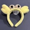 Nova faixa de cabeça de caranguejo animal para mulheres, lavagem facial, super fofa, desenho animado, pelúcia, antiderrapante, faixa de cabeça, carimbo de cabelo, laço de cabelo, acessórios de cabeça