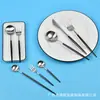 Mink plateado portugués mismo acero inoxidable 304 juego de cuchillo tenedor cuchara estilo nórdico occidental cuchillo tenedor cuchara para bistec negro dorado