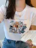 Em Estoque Venda Quente Nova Camiseta de Manga Curta de Verão para Mulheres, Estilo Coreano Doce Estampada Solta, Camiseta Básica de Meia Manga Plus Size