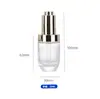 Botella Cilíndrica Personalizada de 30 ml con Fondo Grueso, Tapa de Hombro con Gotero de Presión, Botella Vacía para Líquido Original, Botella Dispensadora de Vidrio de Alta Gama para Cosméticos