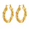 Suministro directo transfronterizo aretes de acero inoxidable Joker aretes redondos de bobinado para mujer moda de moda aretes chapados en 18k venta al por mayor