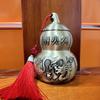 Botella de dragón de latón que evita el fuego, botella de calabaza de cobre puro, adornos de cocina en la esquina noroeste, adornos de riqueza de Tianmen con mordida seca