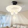 2025 Nova Lâmpada Ventilador Invisível para Quarto Principal Lâmpada de Teto Simples Cor Creme Estilo Meio do Século Lâmpada para Restaurante Quarto de Criança