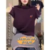 Camiseta de Manga Curta de Algodão Puro Escovado Estilo Novo 2026 para Mulheres, Camisa Versátil na Base Branca da Moda, Top Grosso para o Verão