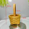 Cesta de madera tejida cesta de mimbre tejida cesta de flores pequeña falda plisada mini cesta de flores pequeña cesta para arreglos florales de flores secas