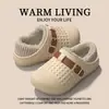Chinelos de Algodão Impermeáveis para Sala de Cirurgia Femininos 2026 Novo Inverno Interno Casa Com Pelúcia Quente Calcanhar Fechado Sapatos de Algodão Uso Externo