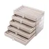 Caja de joyería a prueba de polvo multifuncional estilo cajón para collares, exhibición simple, caja de almacenamiento de joyería de alta gama para pendientes, organizador de anillos