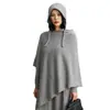 Venta al por mayor transfronteriza stock profundo chal de cachemira otoño e invierno cuello de una línea irregular capa chal de cachemira para mujer