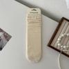 Calcetines Estilo Ballet para Mujer Verano Moño Calcetines Apilables Estilo Miu Calcetines de Encaje Blanco Leche Transpirables Finos de Longitud Media