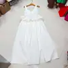 Vestido de Férias Nanyou Europeu, Americano e Australiano Estilo Francês de Nicho Sem Mangas com Recortes, Laço e Design Vazado