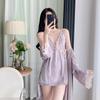 Conjunto de Vestido Camisero de Terciopelo Suave para Dormir, Verano, Espalda Descubierta Profunda en V, Pura Tentación, Ropa de Dormir Sexy Agradable a la Piel