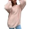 Suéter de Imitación de Visón Transfronterizo Europeo y Americano para Otoño e Invierno para Mujer, Estilo Perezoso, Holgado, Tejido Súper Suave de Manga Larga para Mujer, Versátil