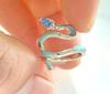 Anillo de apertura de serpiente verde con aceite de gota nuevo 2024 para hombres y mujeres, anillo de serpiente de plata tailandesa de viento europeo y americano, joyería transfronteriza europea y americana