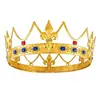 Coroa Luxuosa de Liga de Ouro com Pedras Preciosas Coloridas Tiara Elegante para Reis Rainhas e Realeza Apresentando Pedras Vermelhas e Azuis Ideal para Concursos de Beleza Casamentos e Ocasiões Especiais