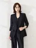 Traje de Negocios de Alta Gama Cruzado con Mangas Largas y Cuello Pequeño para Viajes Diarios, Chaleco y Pantalones para Mujer, Nueva Tendencia Otoño e Invierno