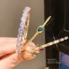 Pulsera Abierta Redonda de Circonita Chapada en Oro Real de 18 Quilates Moda de Nicho Versátil Joyería de Lujo Ligero de Alta Gama para Mujeres