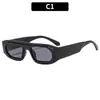 Gafas de sol de estilo nuevo europeo y americano con montura cuadrada irregular de dos colores, empalme personalizado, protección UV, gafas de celebridad de internet para pasarela