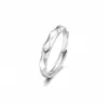 Anillos de Pareja Corazón Corona Minimalistas de Moda de Nicho de Plata Pura S999 con un Toque de Lujo, Anillos de Pareja Ajustables con Circonita