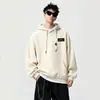 Sudadera con capucha para hombre, estilo otoño e invierno, corte holgado, top casual de moda tipo pullover, forrada de polar y engrosada, chaqueta de invierno para adolescentes