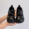 Mocasines gruesos de estilo británico para niños, nueva moda de otoño, versátiles para niños y niñas, de caña baja, con cierres de velcro, modernos zapatitos de piel