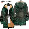 Chaqueta de Nuevo Estilo Transfronteriza con Elementos de Patrón Multicolor, Cárdigan con Capucha y Cremallera 88, Abrigo de Algodón Polar Espeso de Invierno con Forro Amarillo