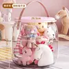 Taburete de Almacenamiento Transparente para Sentarse Barril de Almacenamiento de Muñeco de Peluche para Niños Caja de Almacenamiento Conveniente para Juguetes y Artículos Varios Gran Capacidad