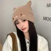 Chapéu feminino inverno 2023 popular chapéu de lã Nova moda quente mulheres malha chapéu algemas chapéu frio moda