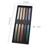 Fábrica directa titanio aleación de acero inoxidable 304 palillos de seis anillos palillos de color al contado transfronterizo cinco pares cajas de regalo