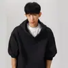 Sudadera con capucha y botones de cuello alto estilo americano para hombre 2024 Moda de invierno Marca Diseño de nicho holgado Chaqueta casual para pareja