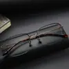 Armazón de Gafas de Titanio Puro Colgante para Hombres y Mujeres, Armazón Completo con Placa de Ceja, Se Pueden Equipar con Miopía
