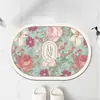 Alfombra de Piso Absorbente Antideslizante para Baño, Cocina, Puerta de Baño, Estampada con Flores de Amazon y Lodo de Diatomeas, Transfronteriza