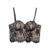 Camisola de Renda Roupa Externa Feminina Curta Corset de Cílios Com Aro Sustentação Roupa Íntima Tendência da Moda Color Block Bandeau