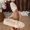 2026 Cómodos y Transpirables para el Trayecto Diario Versátiles Zapatos Casuales Tacón Bajo Moda Transfronteriza para Mujer Zapatos Planos Tejidos Huecos