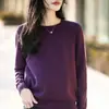 Colección Nueva Primavera 2026: Suéter de punto para mujer con cuello redondo y manga larga, Suéter fino sin costuras, Top versátil como capa base